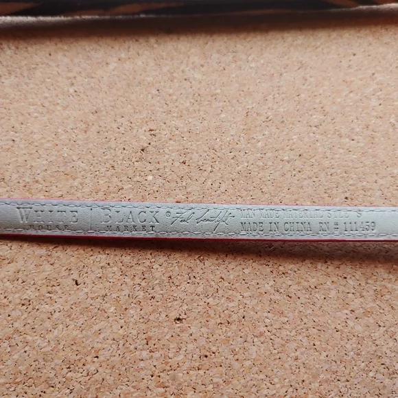 White House Black Market 3 Thin Textured Waist Belts Bows Black Red Animal Print - Picture 11 of 16